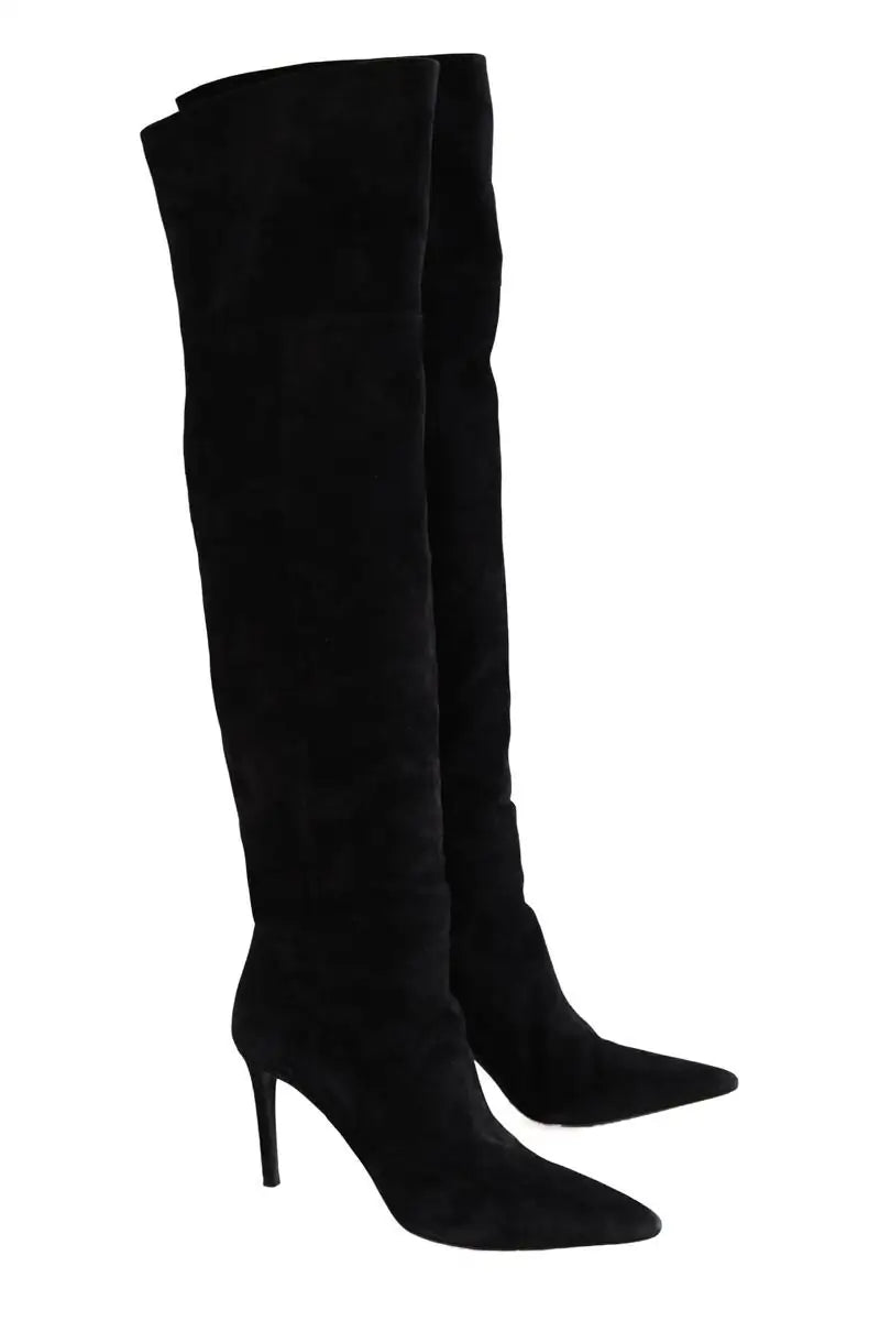 Bottes Prada Noir en Daim