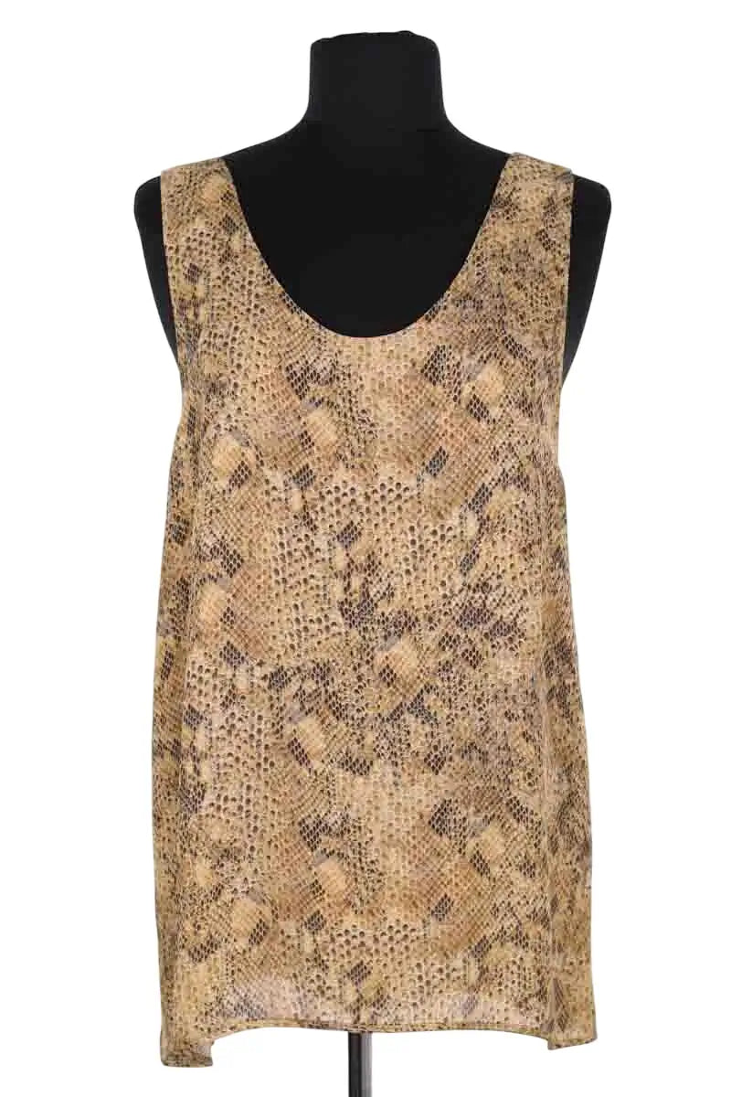 Top sans manche Chloé Marron en Soie, taille XXL - Seconde Main