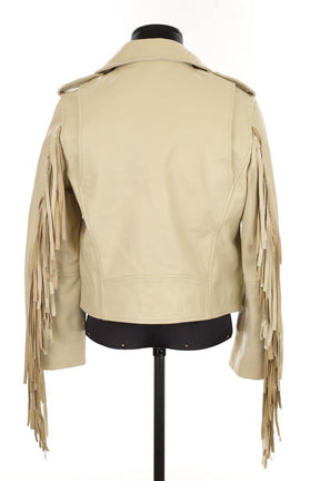 Veste en cuir Maje  Ecru