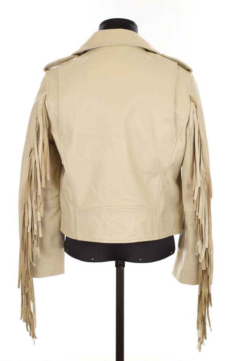 Veste en cuir Maje  Ecru