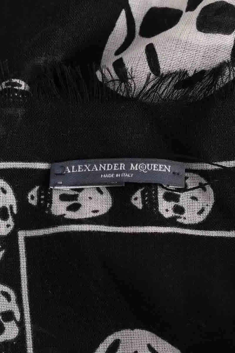 Chèche Alexander McQueen Noir en Laine