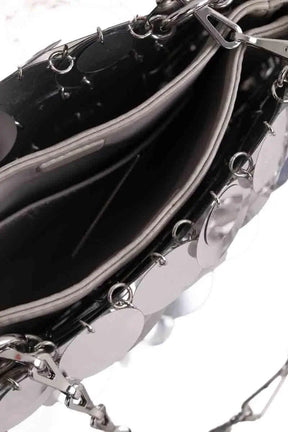 Sac porté épaule Paco Rabanne Sparkle nano Argent en Cuir