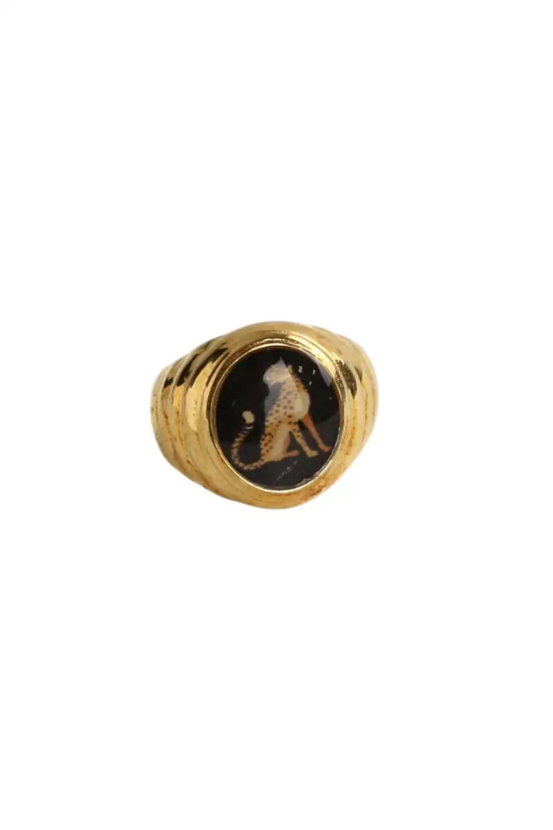 Bague d'auriculaire Wilhelmina Garcia Cheetah ring Doré en Métal, taille S - Seconde Main