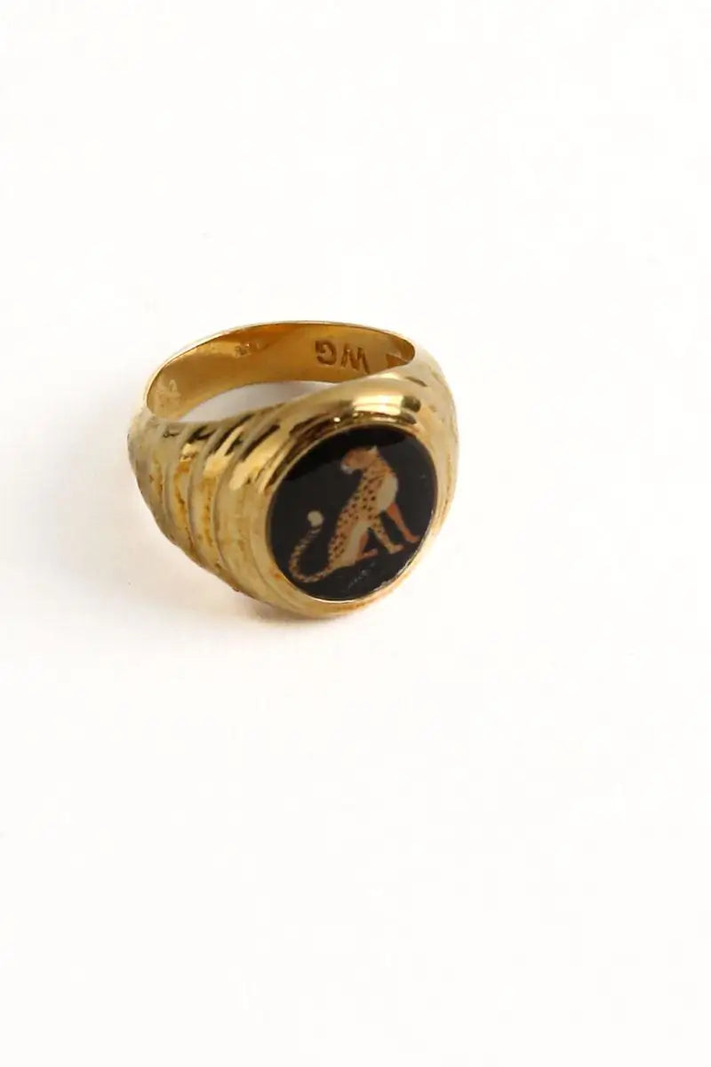 Bague d'auriculaire Wilhelmina Garcia Cheetah ring Doré en Métal