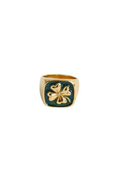 Bague Goossens Paris Mini trèfle signet ring Doré en Métal, taille M - Seconde Main