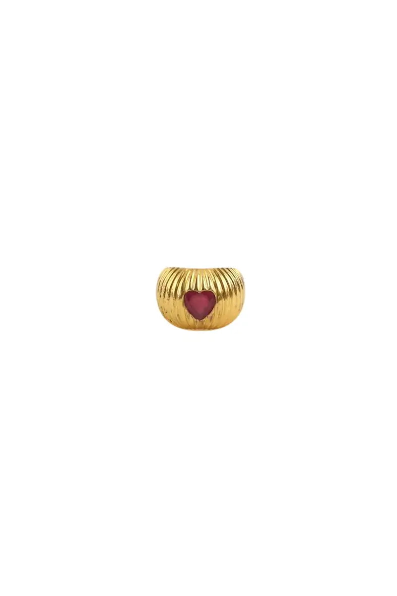 Bague Tityaravy Prema Grenat Doré en Argent, taille XS - Seconde Main