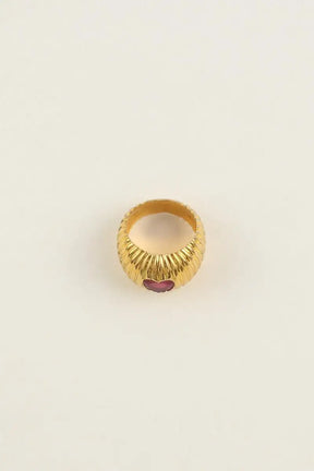 Bague Tityaravy Prema Grenat Doré en Argent