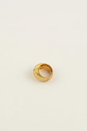 Bague Tityaravy Prema Grenat Doré en Argent