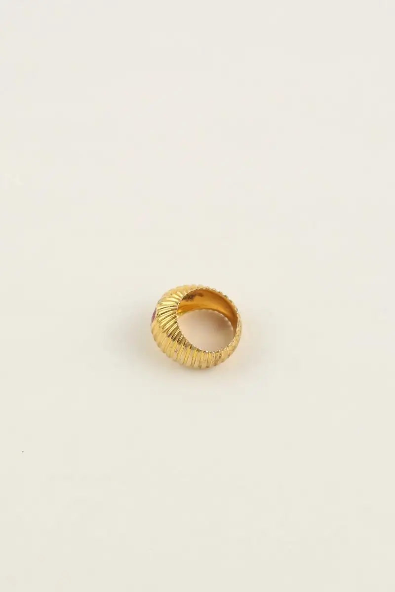 Bague Tityaravy Prema Grenat Doré en Argent