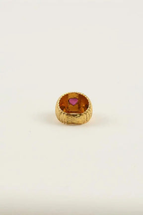 Bague Tityaravy Prema Grenat Doré en Argent