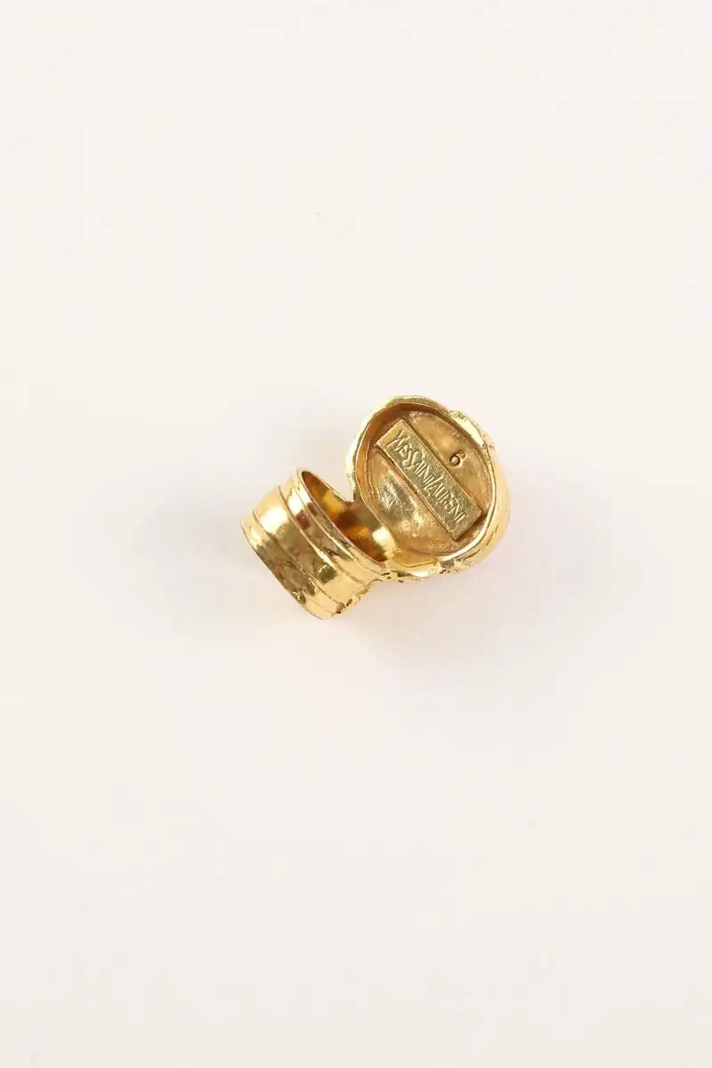 Bague Yves Saint Laurent Doré en Métal
