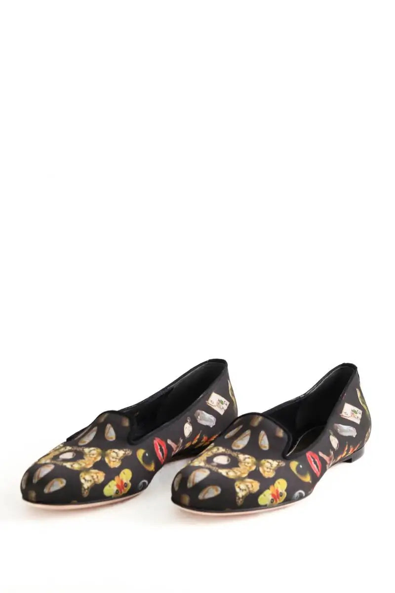 Ballerines Alexander McQueen Noir en Tissu