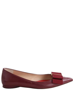 Ballerines Carolina Herrera Bordeaux en Cuir, taille 38 - Seconde Main