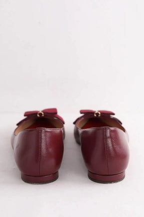 Ballerines Carolina Herrera Bordeaux en Cuir
