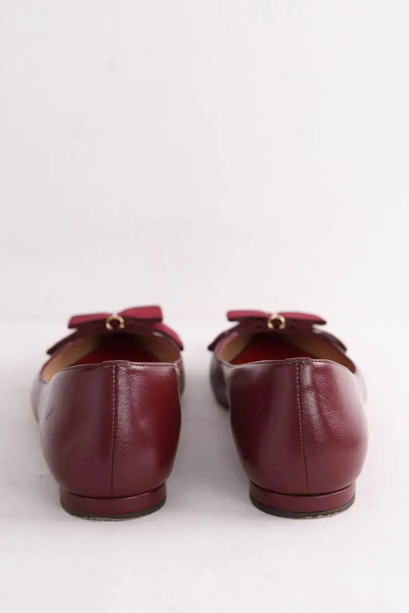 Ballerines Carolina Herrera Bordeaux en Cuir