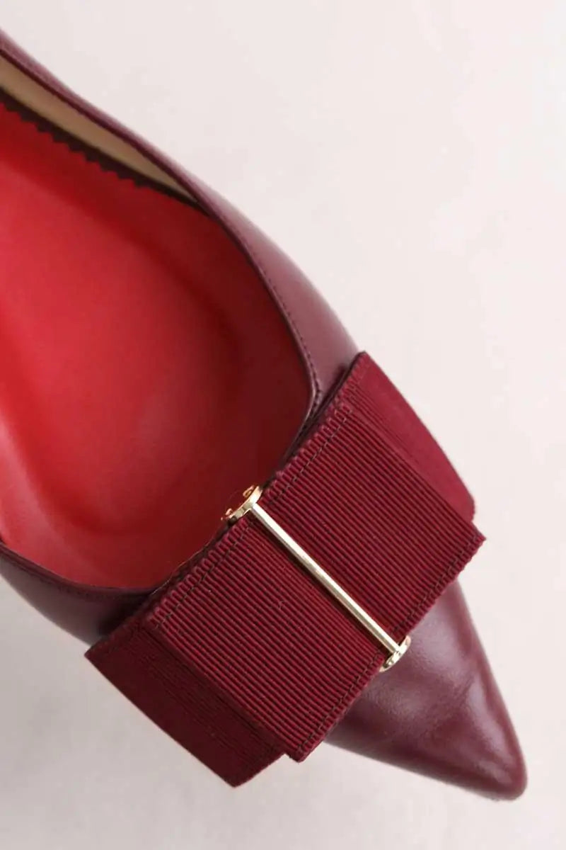 Ballerines Carolina Herrera Bordeaux en Cuir