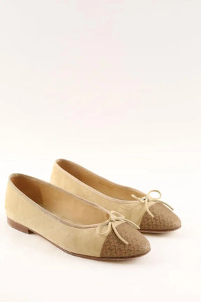 Ballerines Chanel Beige en Cuir