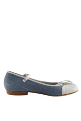 Ballerines Chanel Bleu en Tissu, taille 38 - Seconde Main