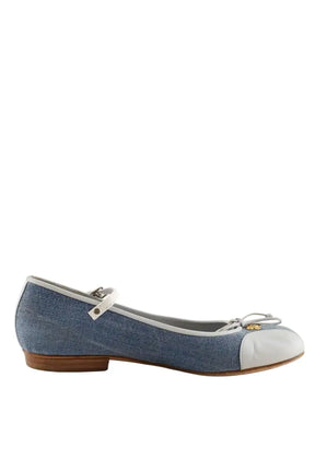 Ballerines Chanel Bleu en Tissu, taille 38 - Seconde Main
