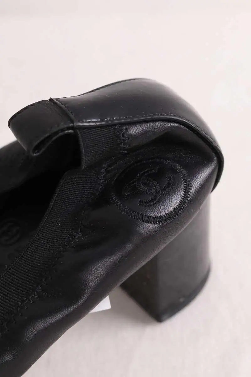 Ballerines Chanel Noir en Cuir