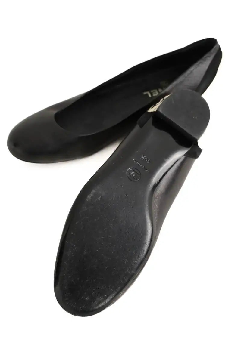 Ballerines Chanel Noir en Cuir