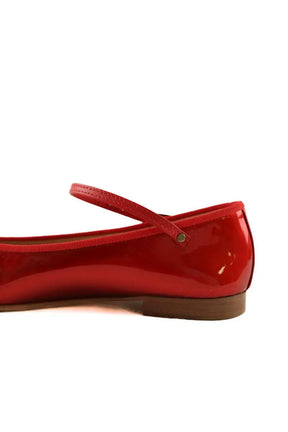 Ballerines Chanel Rouge en Cuir