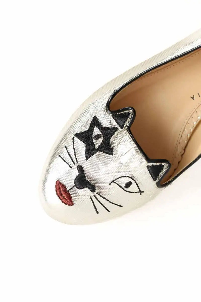 Ballerines Charlotte Olympia Gris en Cuir