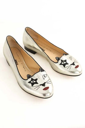 Ballerines Charlotte Olympia Gris en Cuir