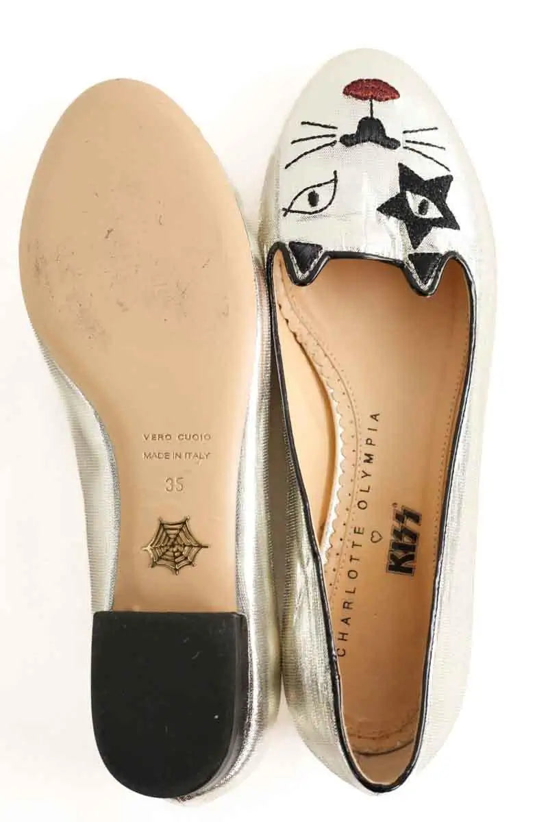 Ballerines Charlotte Olympia Gris en Cuir