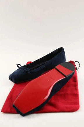 Ballerines Christian Louboutin Bleu en Daim