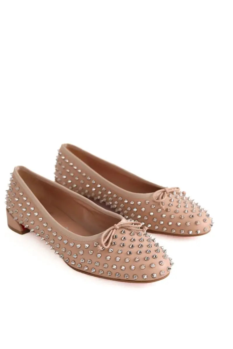 Ballerines Christian Louboutin Sweet Jane Spikes ballerinas Rose en Cuir