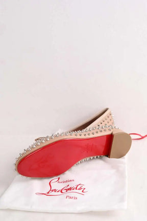 Ballerines Christian Louboutin Sweet Jane Spikes ballerinas Rose en Cuir