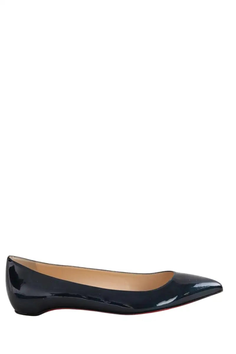 Ballerines Christian Louboutin Vert en Cuir verni, taille 39 - Seconde Main