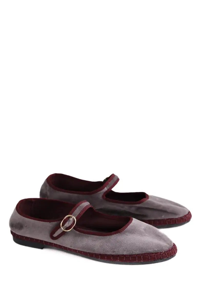 Ballerines Flabelus Bordeaux en Daim