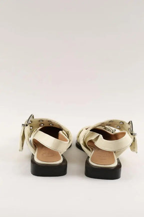Ballerines Ganni Blanc en Cuir verni