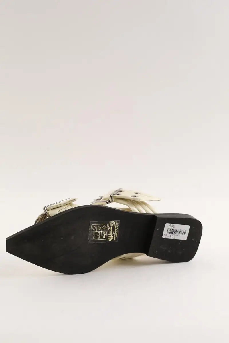 Ballerines Ganni Blanc en Cuir verni