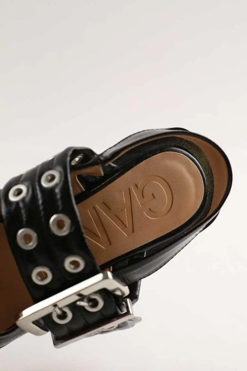 Ballerines Ganni Noir en Cuir
