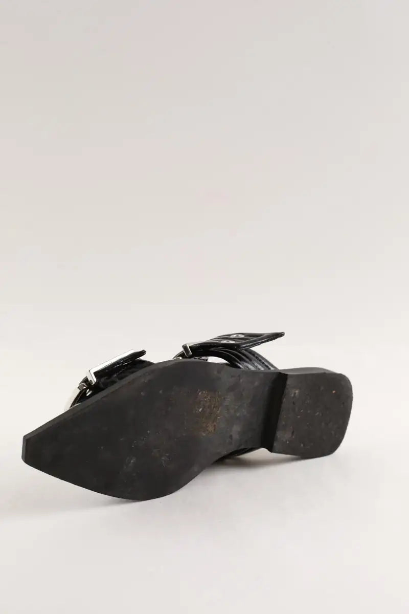 Ballerines Ganni Noir en Cuir