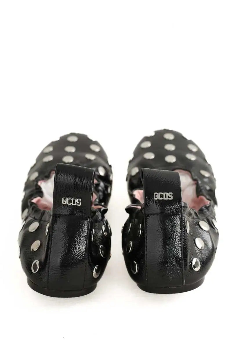 Ballerines GCDS Geecy studs Noir en Cuir verni