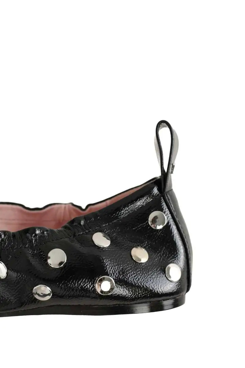Ballerines GCDS Geecy studs Noir en Cuir verni