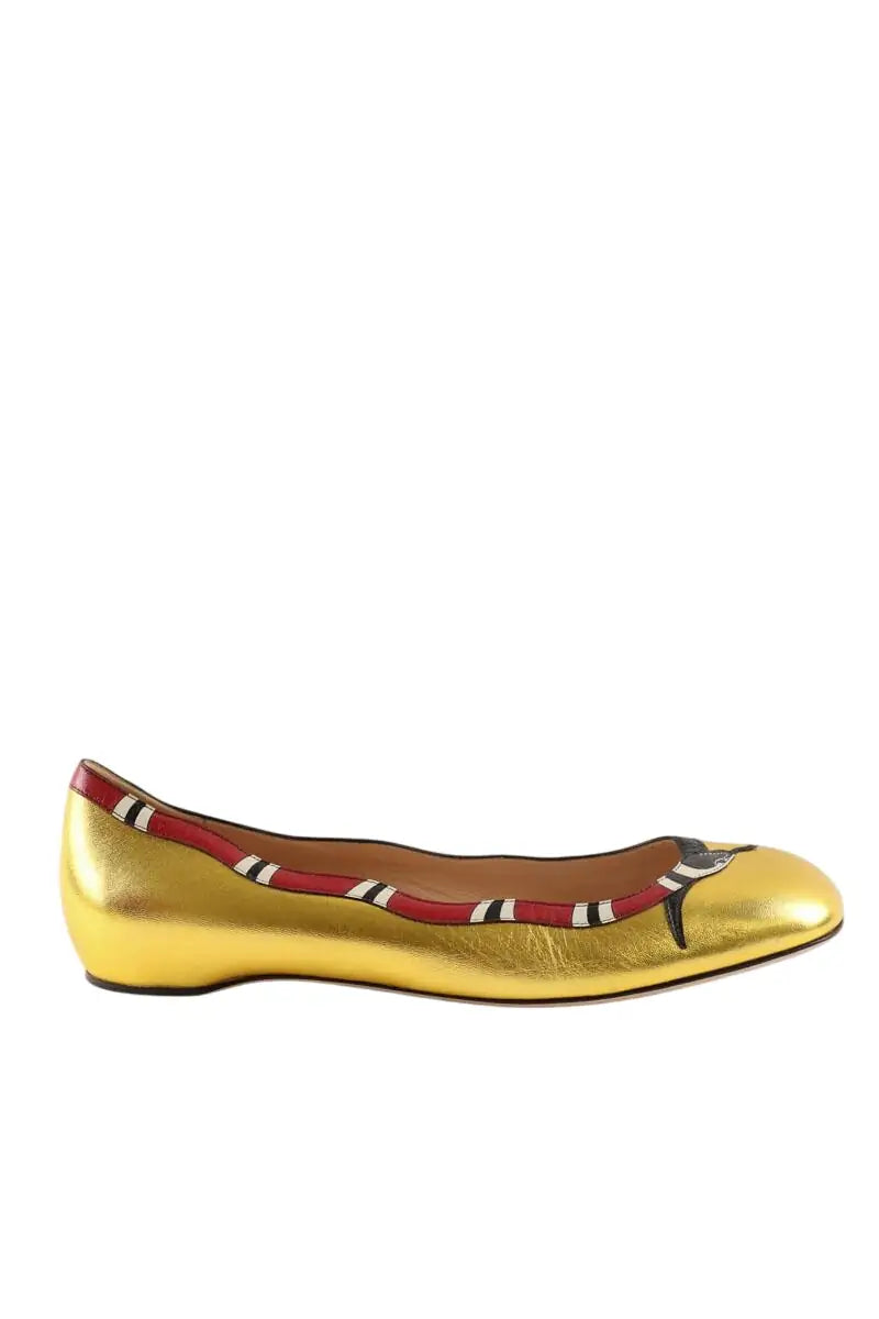 Ballerines Gucci Doré en Cuir, taille 41 - Seconde Main