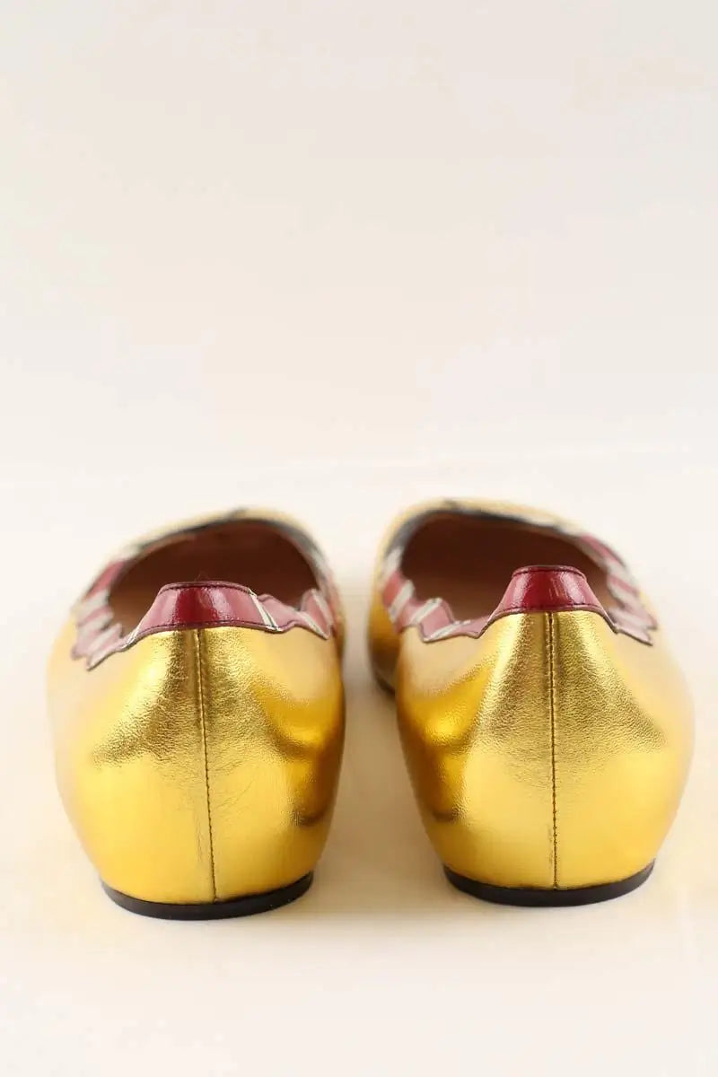 Ballerines Gucci Doré en Cuir