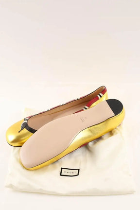 Ballerines Gucci Doré en Cuir