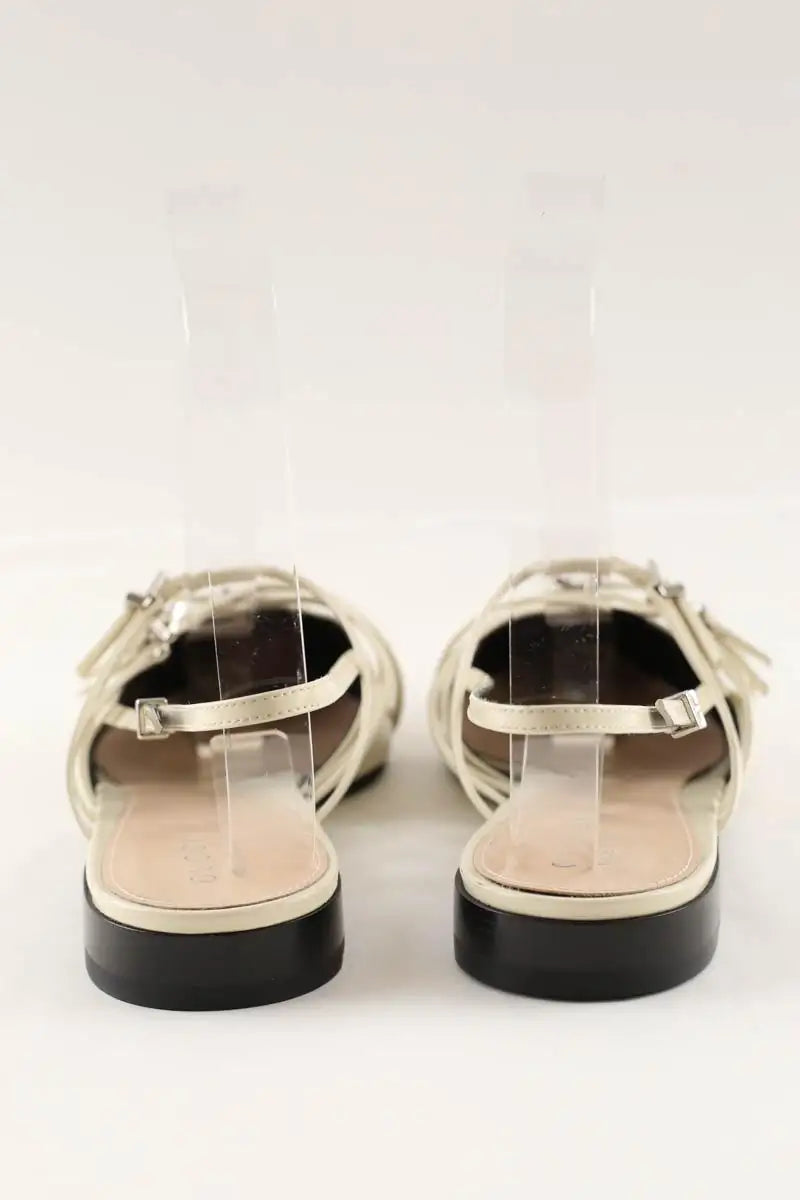 Ballerines Gucci Ecru en Cuir