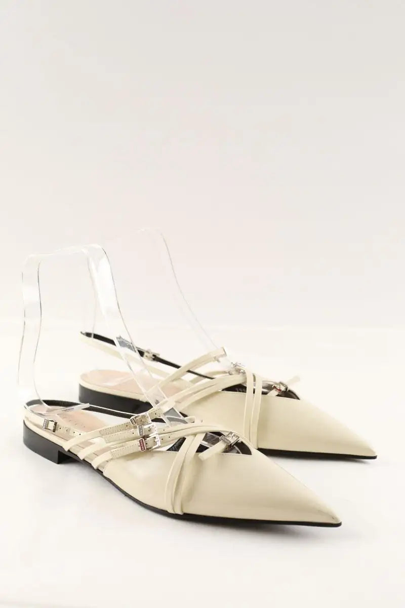 Ballerines Gucci Ecru en Cuir