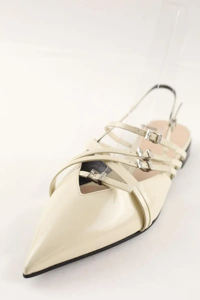Ballerines Gucci Ecru en Cuir