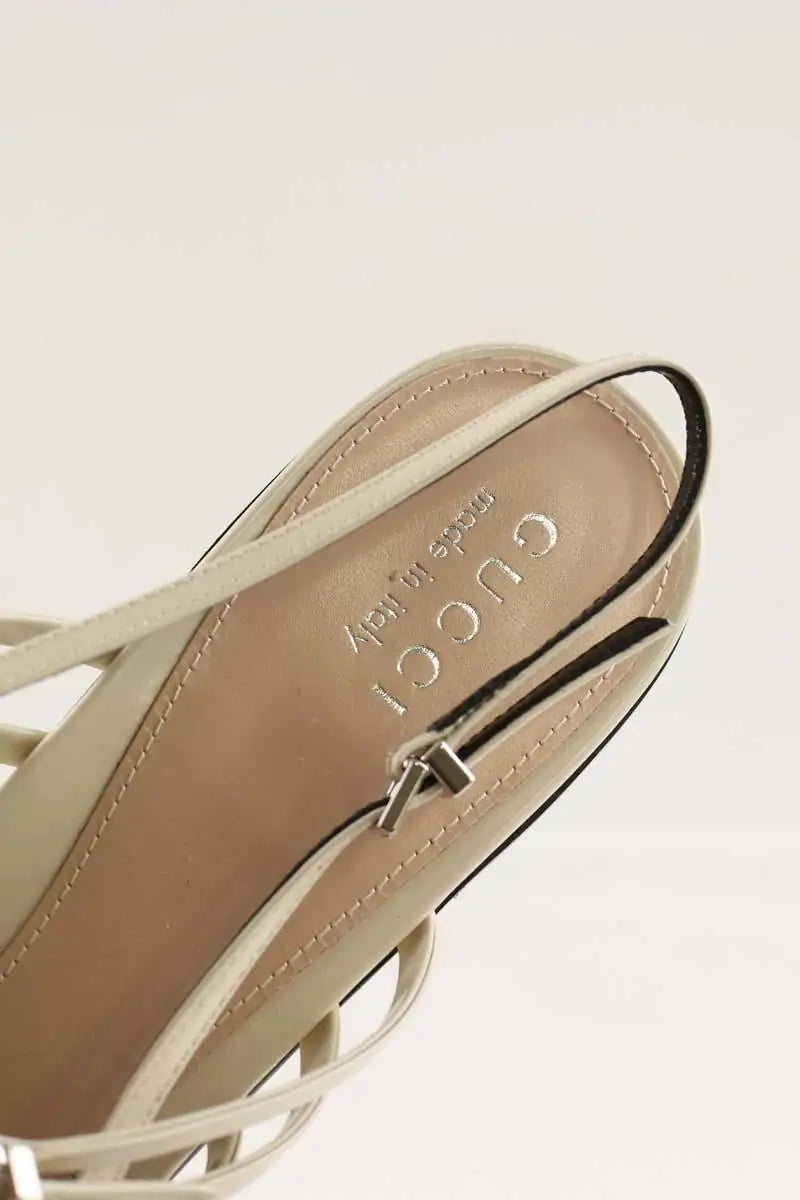 Ballerines Gucci Ecru en Cuir