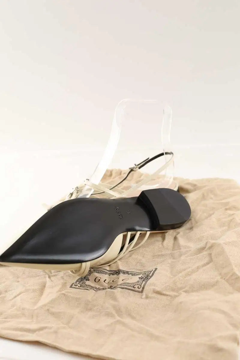 Ballerines Gucci Ecru en Cuir