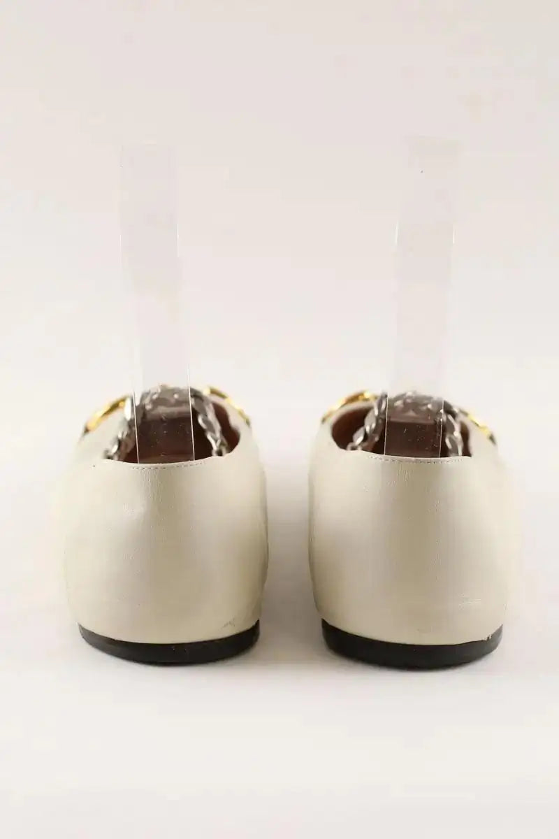 Ballerines Gucci Horsebit Ecru en Cuir