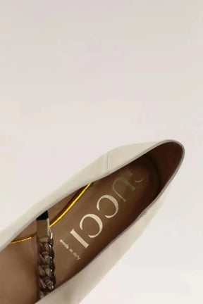 Ballerines Gucci Horsebit Ecru en Cuir